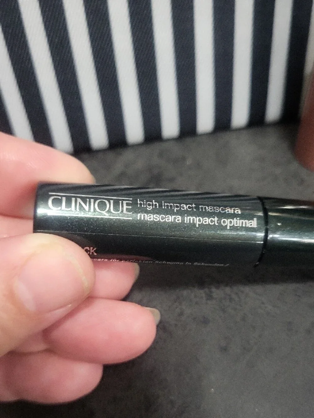 Clinique Nude Pink Lipstick, Mascara and Kate Spade Makeup Bag